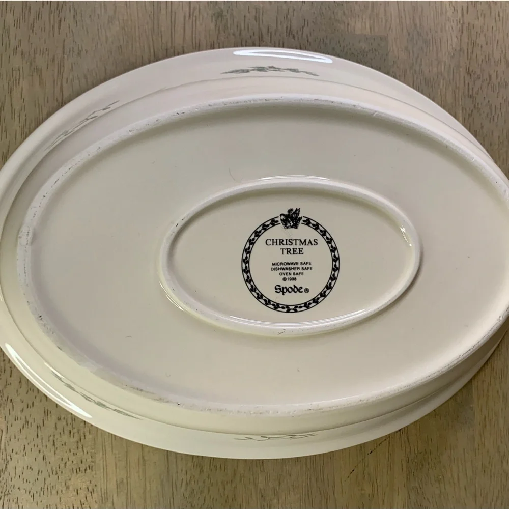 SPODE 'CHRISTMAS TREE'‎ LARGE OVAL BAKER - OVEN TO TABLE -ENGLAND